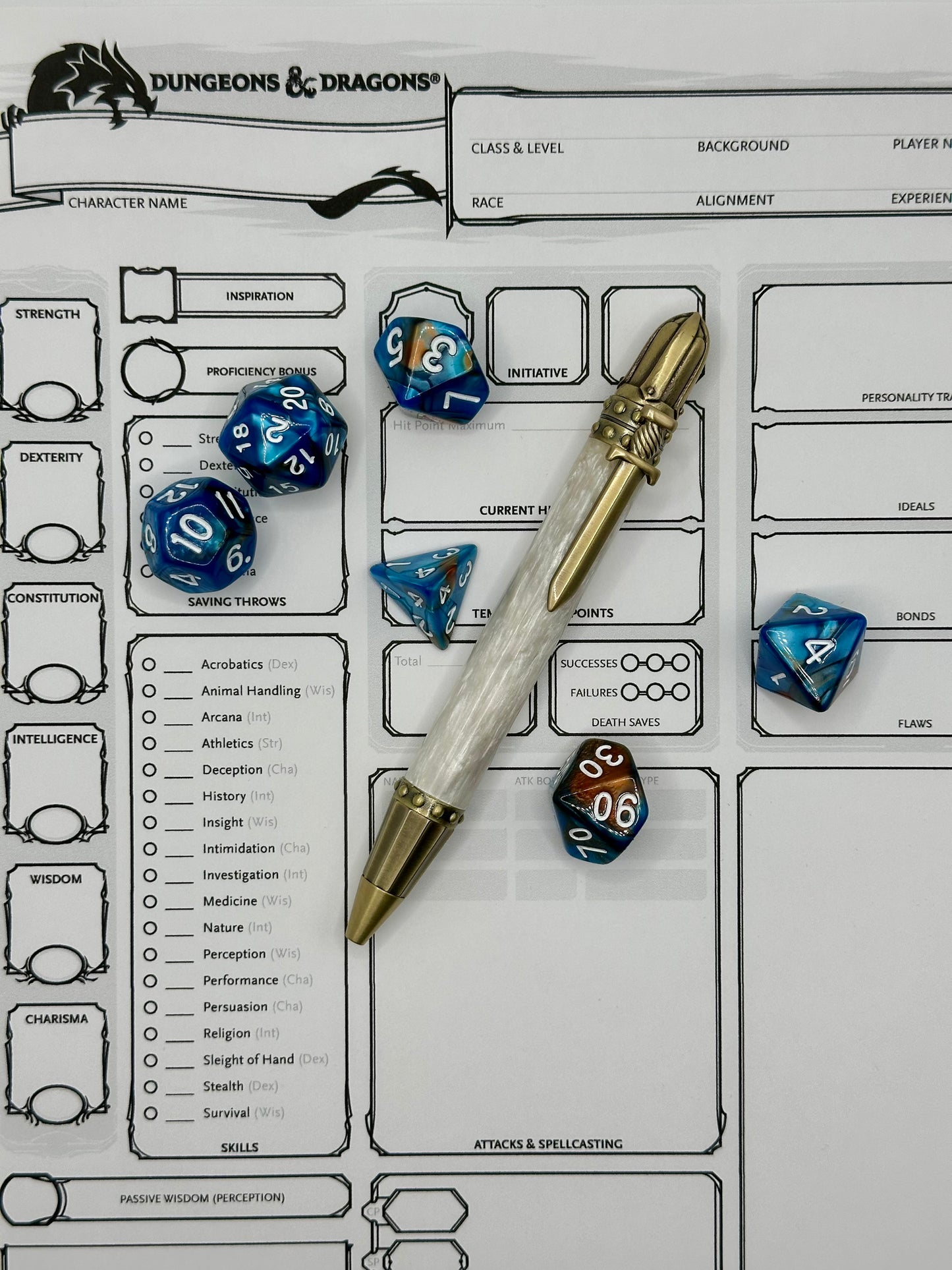 Frostblade — Silver-Grey Medieval Sword Pen