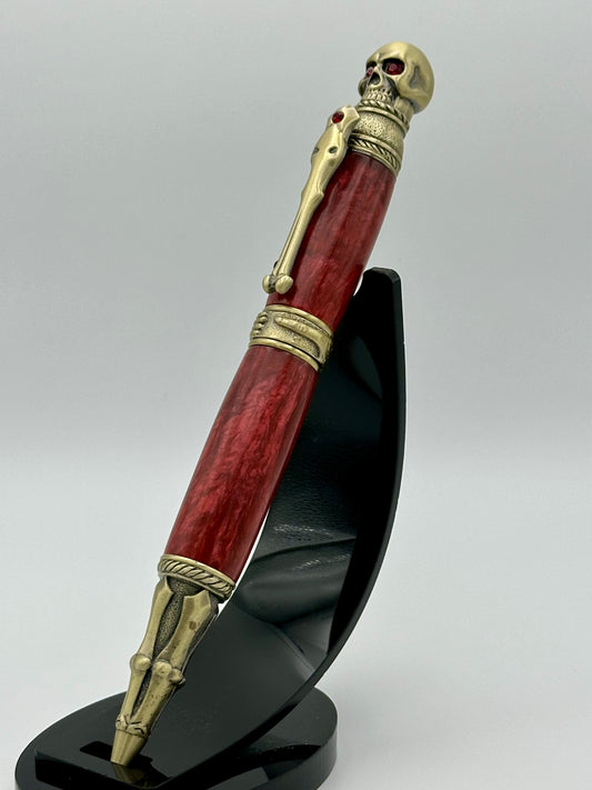 Skull and Bones Pen – Antique Brass