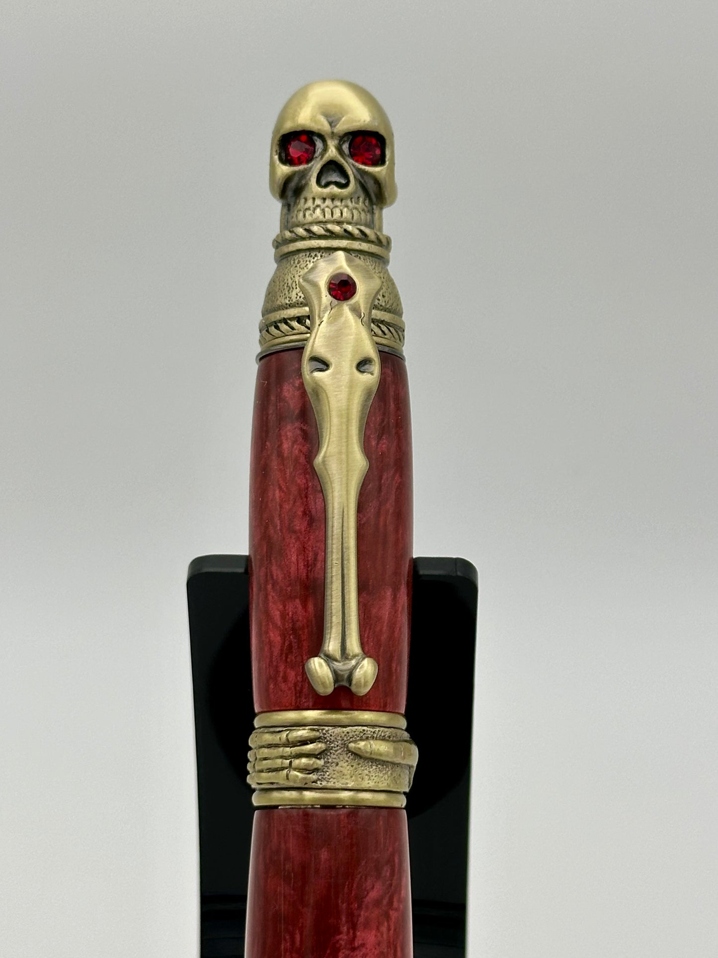 Skull and Bones Pen – Antique Brass