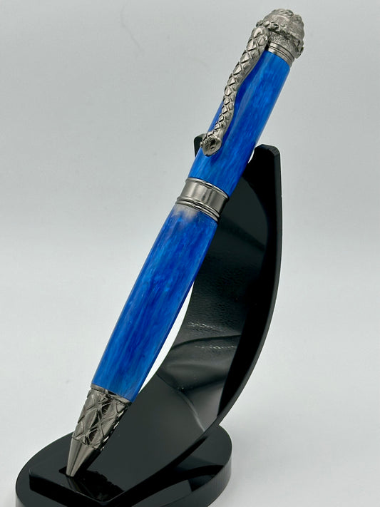 Serpent’s Coil Ballpoint Pen – Sapphire Blue