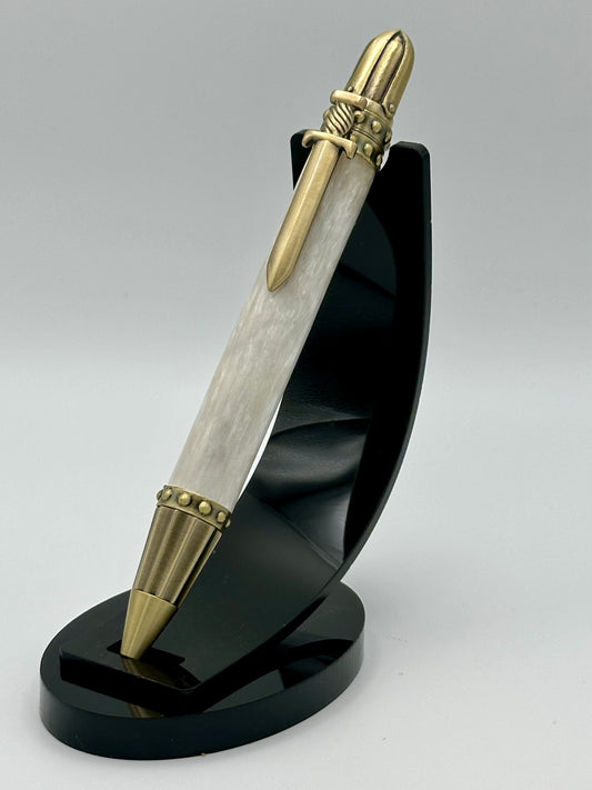 Frostblade — Silver-Grey Medieval Sword Pen