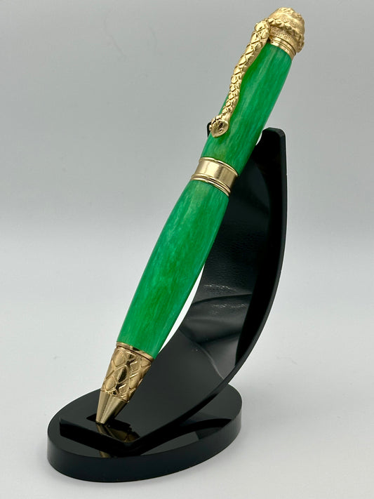 Serpent’s Coil Ballpoint Pen – Emerald Crest