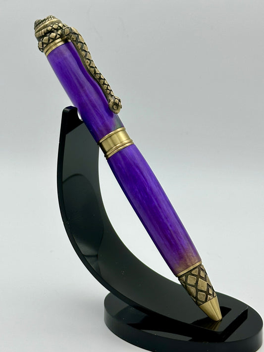 Serpent’s Coil Ballpoint Pen – Royal Amethyst