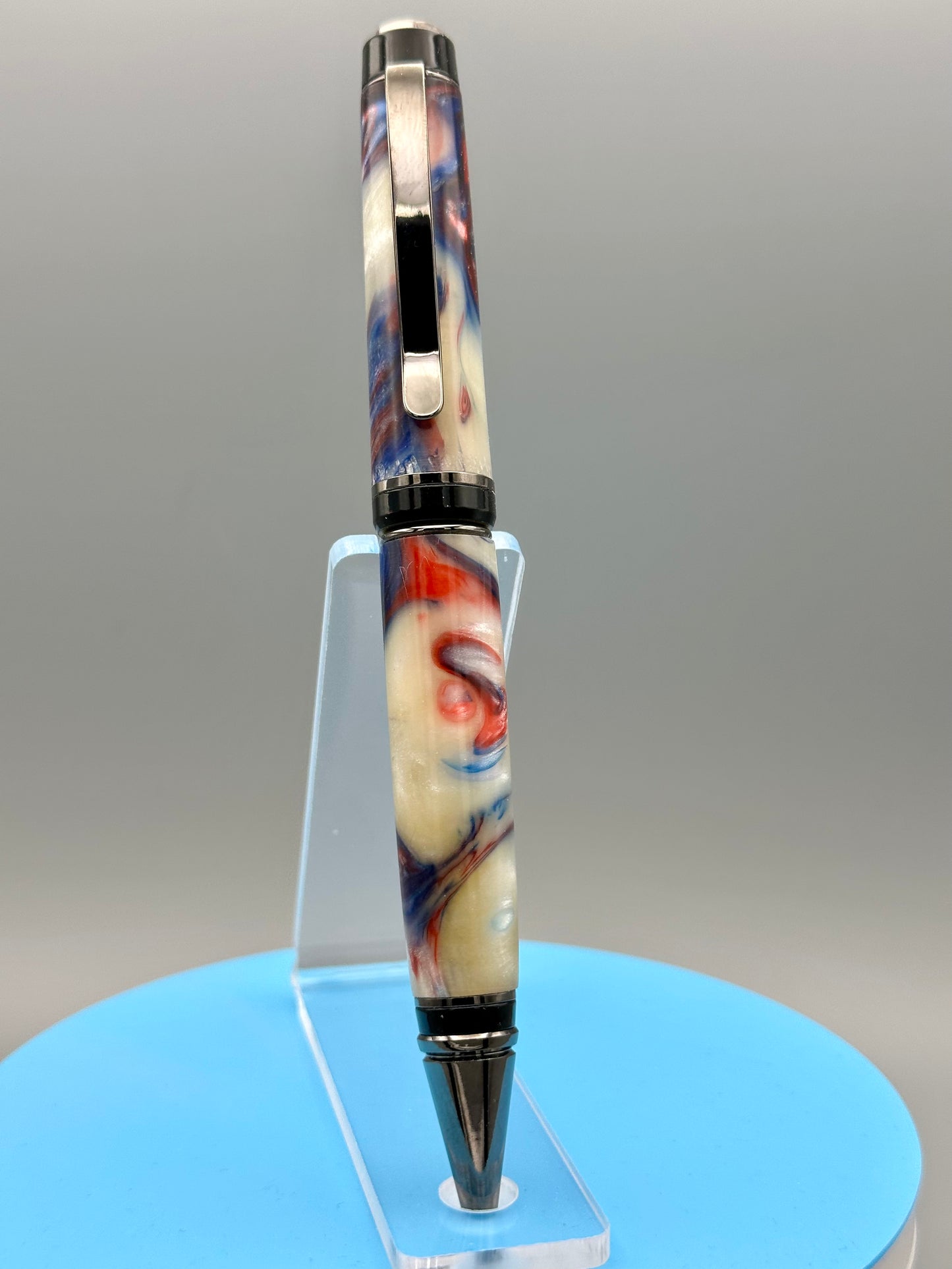 Patriotic Galaxy Cigar Pen with Gold and Chrome Trim