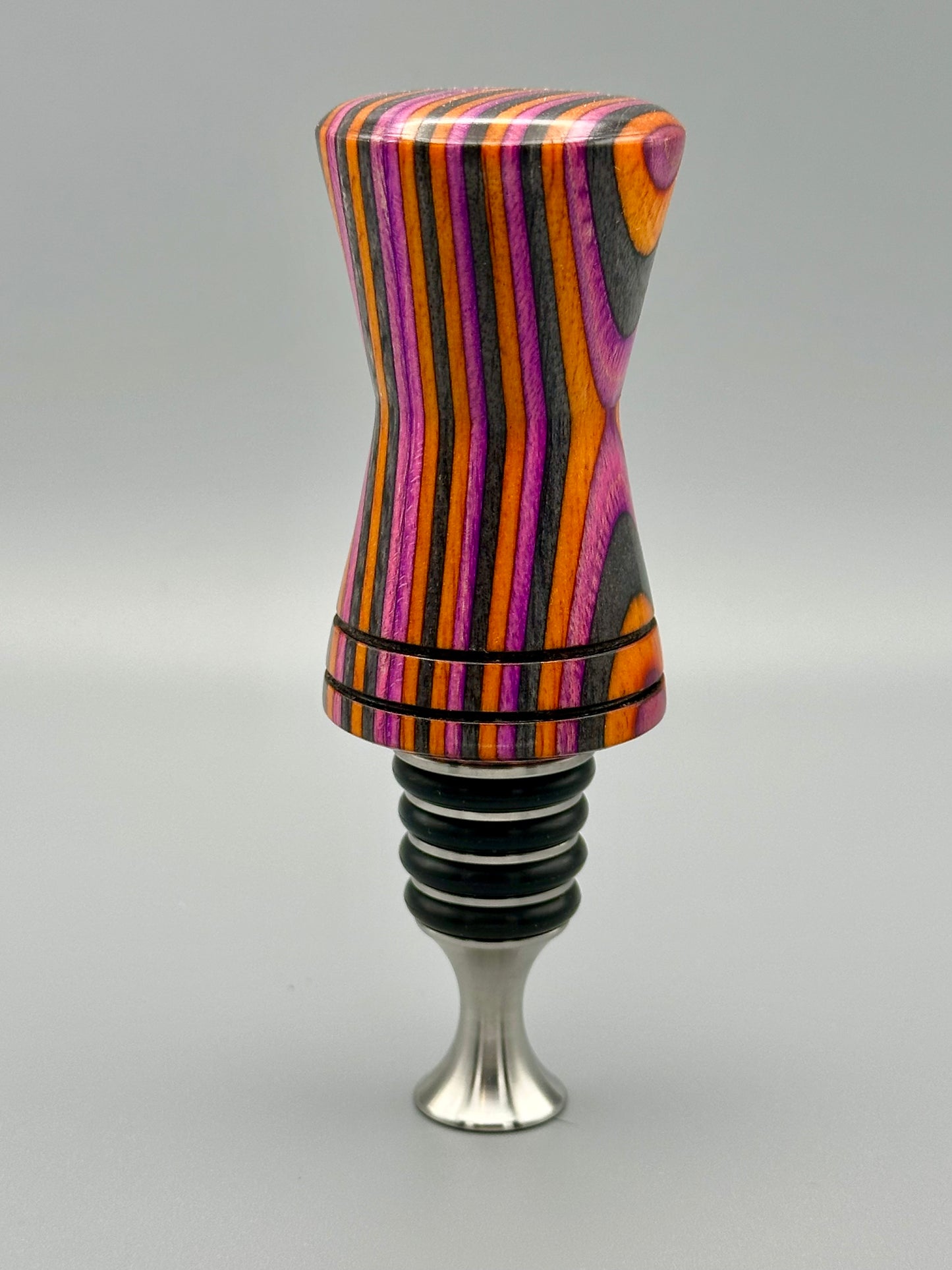 Macaw Wood and Stainless Steel Bottle Stopper