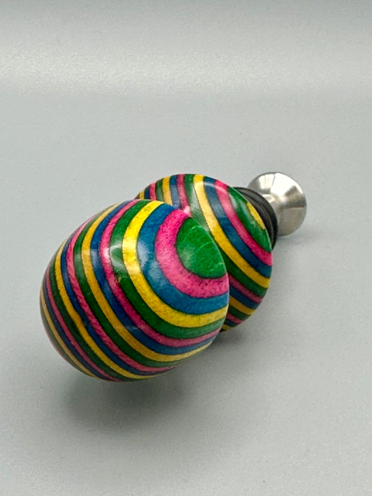 Confetti Wood and Stainless Steel Bottle Stopper