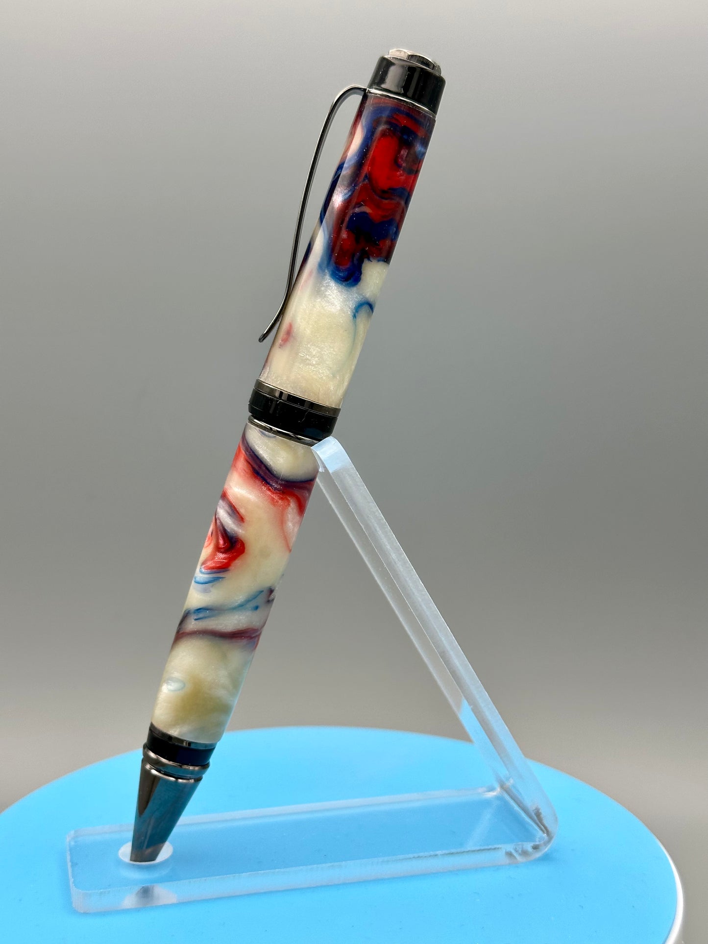 Patriotic Galaxy Cigar Pen with Gold and Chrome Trim