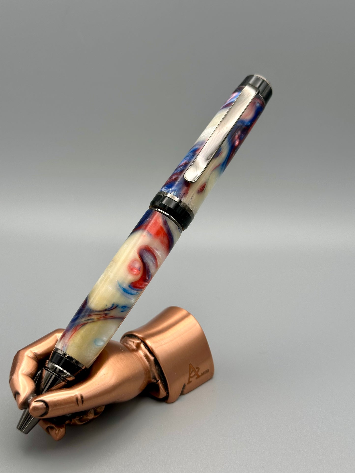 Patriotic Galaxy Cigar Pen with Gold and Chrome Trim