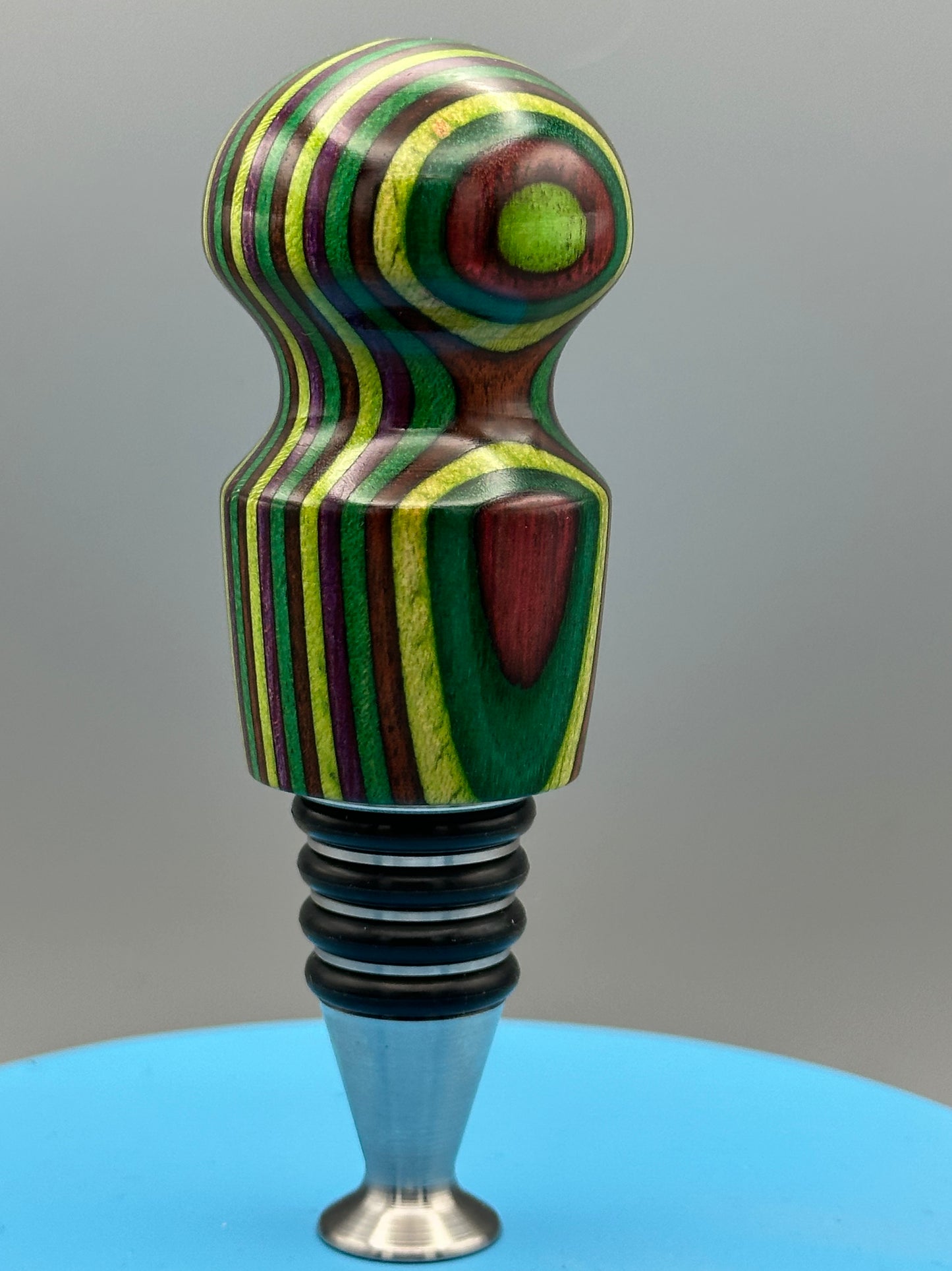 Terrain Camo Wood and Stainless Steel Bottle Stopper