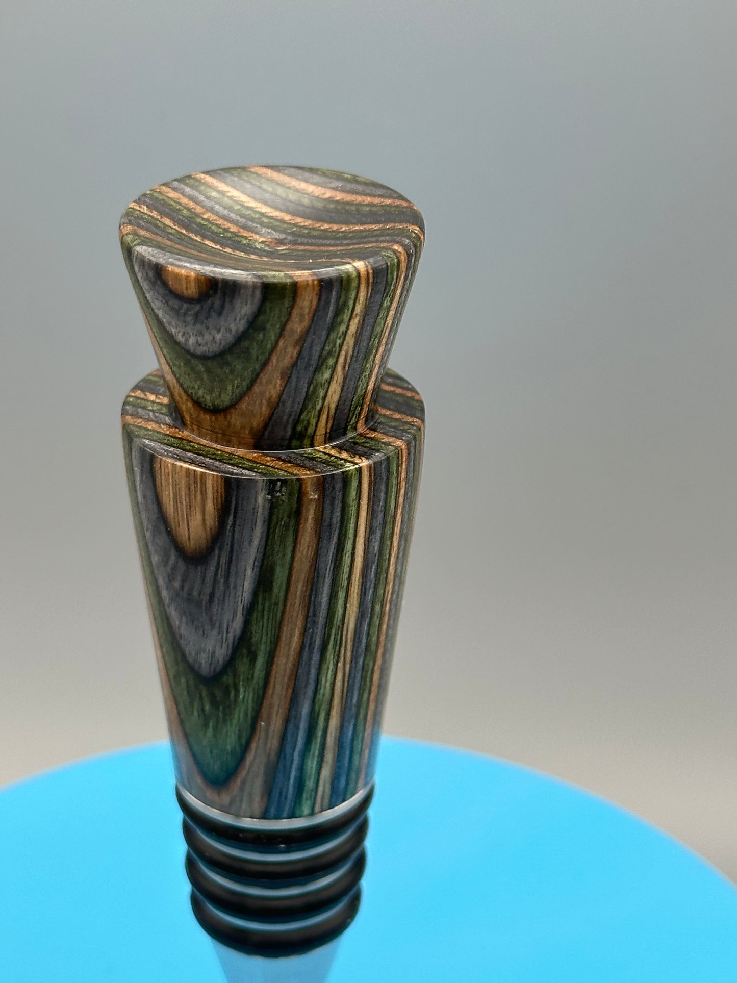 Green Mountain Camo Wood and Stainless Steel Bottle Stopper